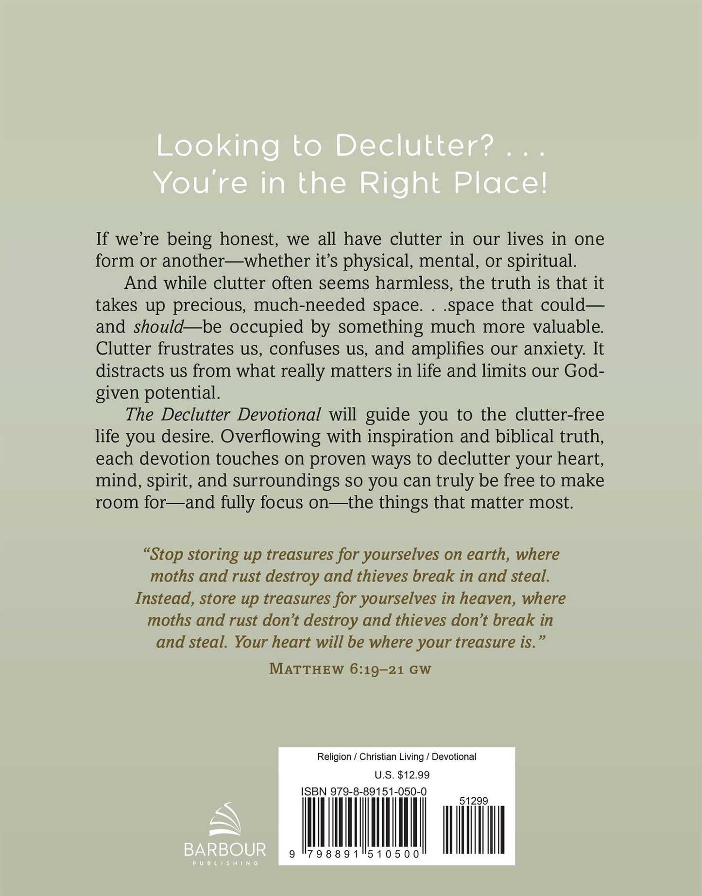 The Declutter Devotional Barbour Publishing, Inc.