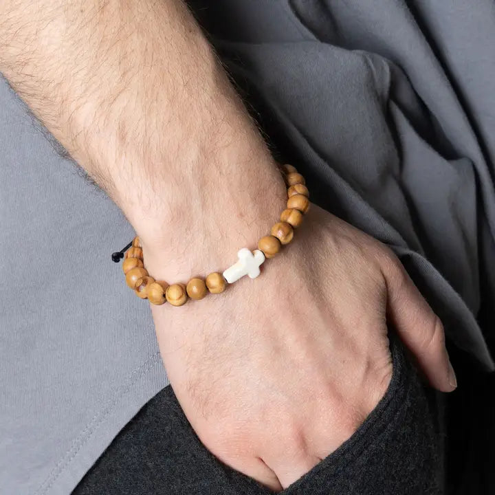 Jordan Unisex Inspirational Adjustable Beaded Cross Bracelet by Howard's