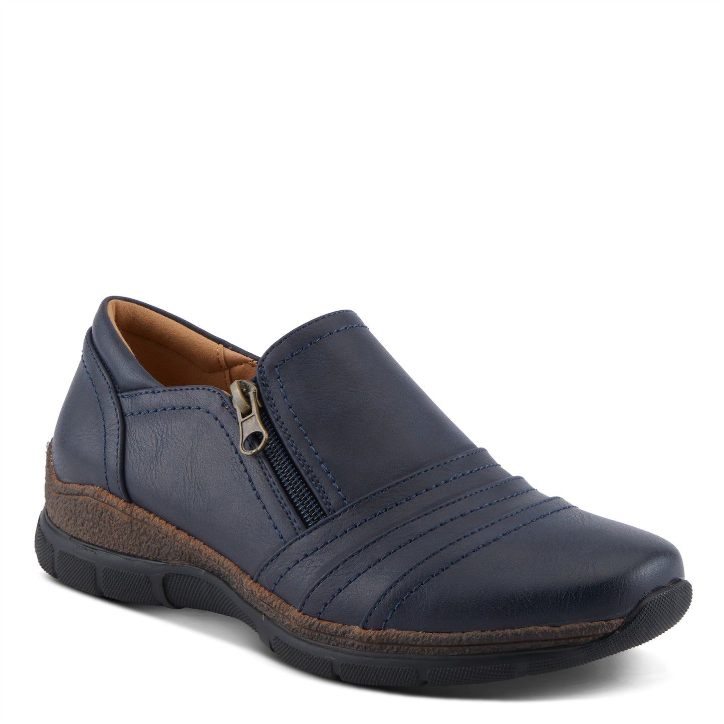 Rigny Navy Slip On Wedge Shoe by PATRIZIA