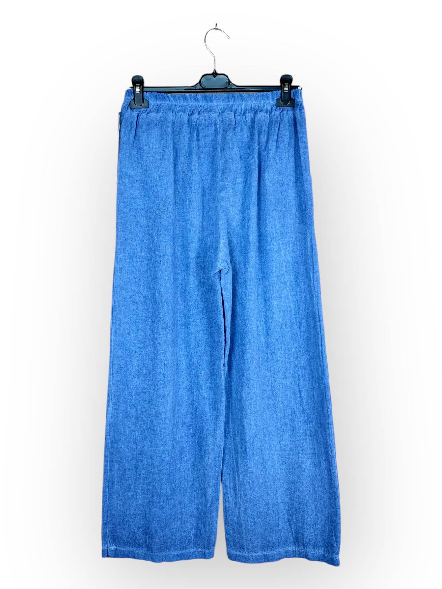 PLAIN LINEN AND COTTON PANTS Made in Italy