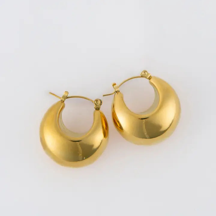 Geometric Pin Catch Hoop Earrings Narelle Waterproof Jewelry