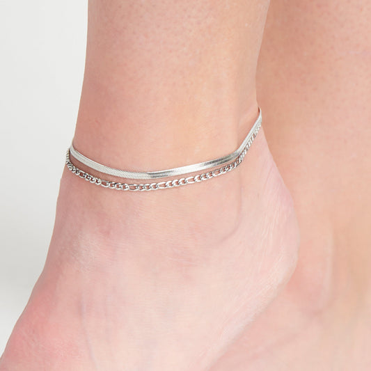 Narelle Waterproof Multi Row Snake Chain Anklet