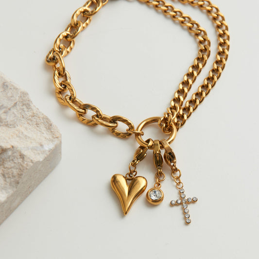 Narelle Waterproof 18K Gold Cubic Zirconia Drop Charm