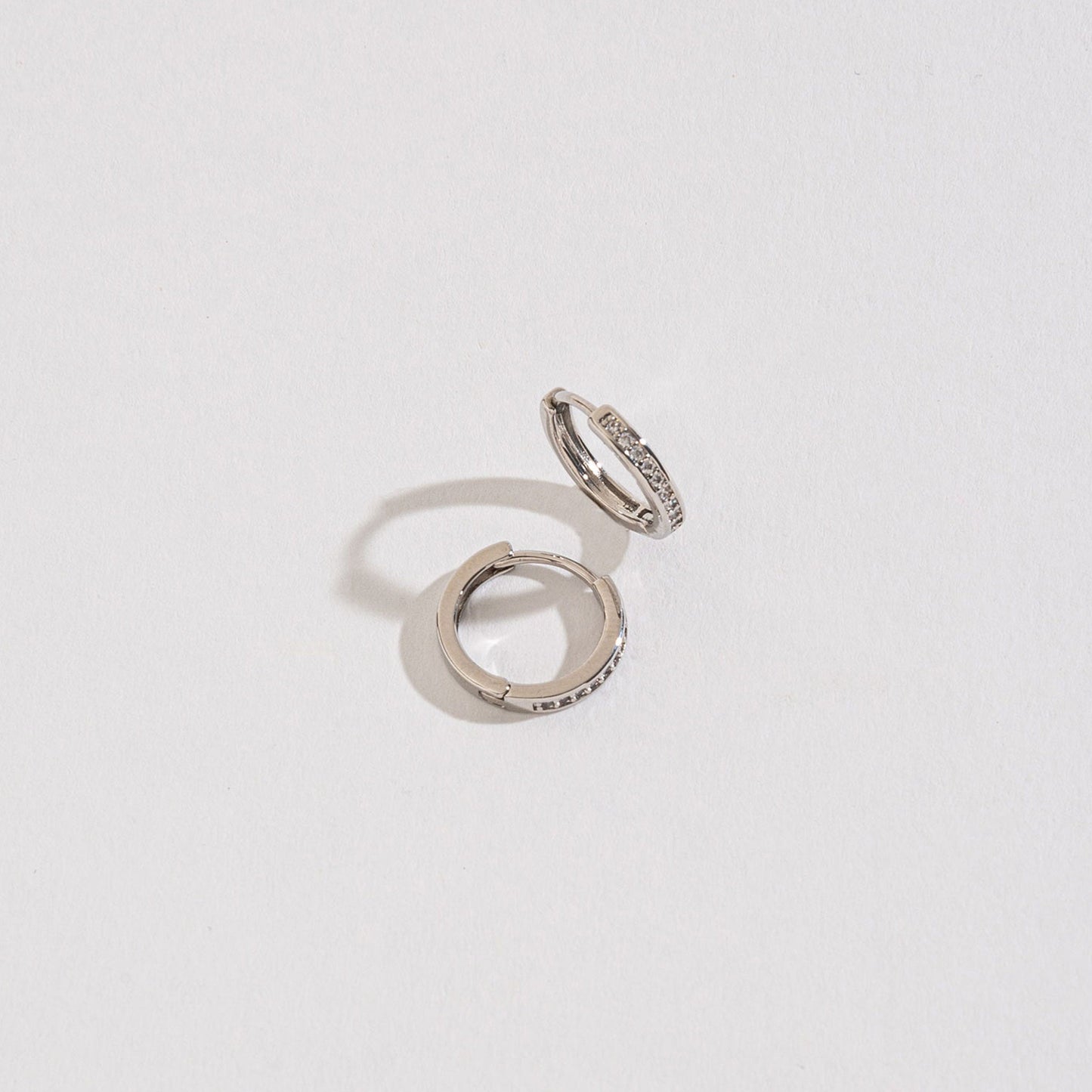 Small Pave Style Hoop Earrings