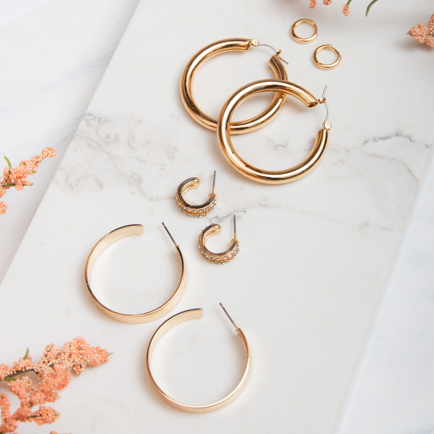 Double Pave Style Hoop Earrings