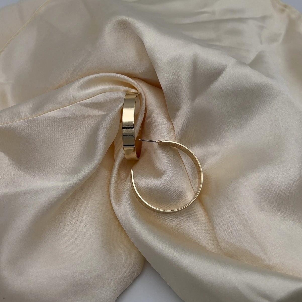 Large Flat Hoop Earrings