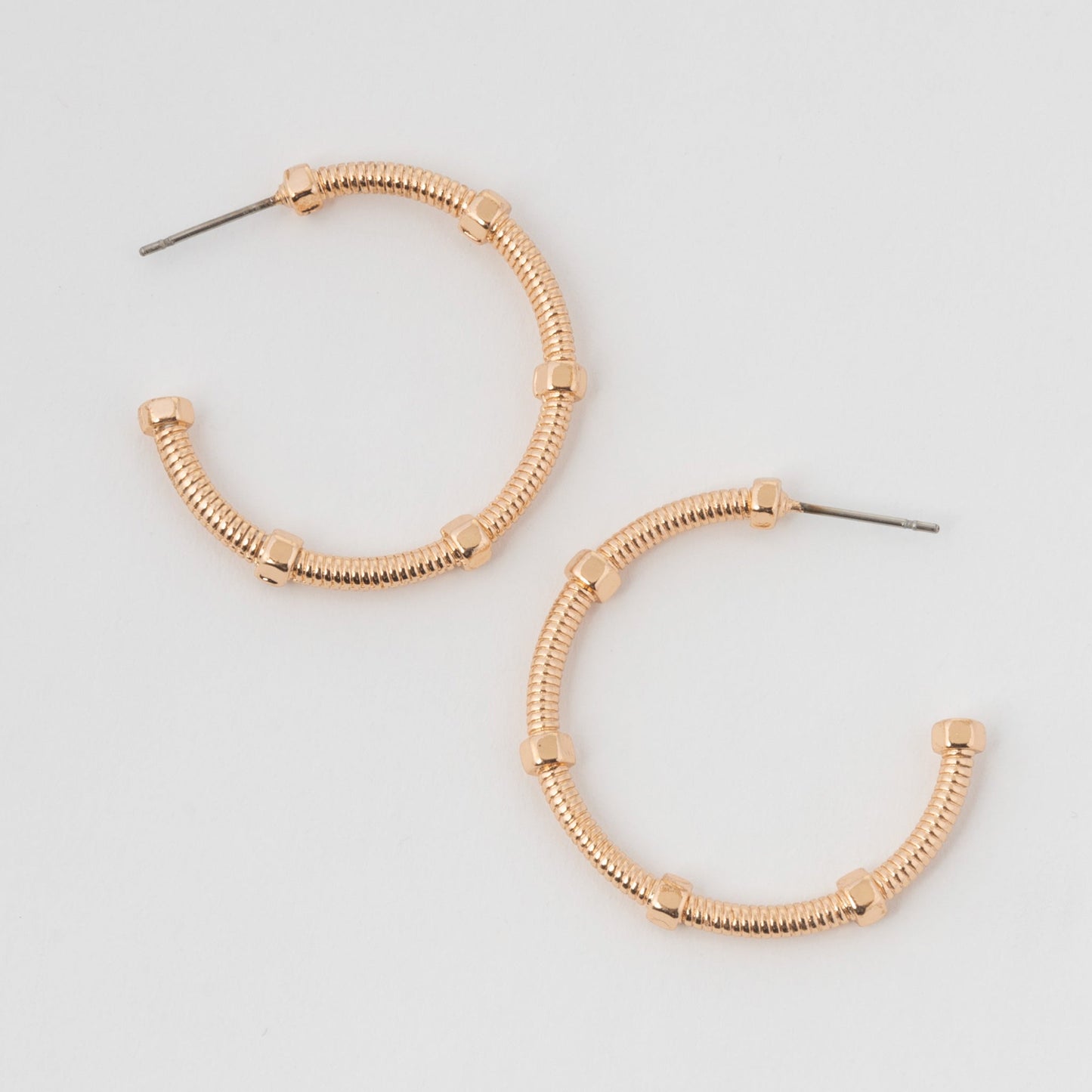 Medium Textured C Hoop Earrings