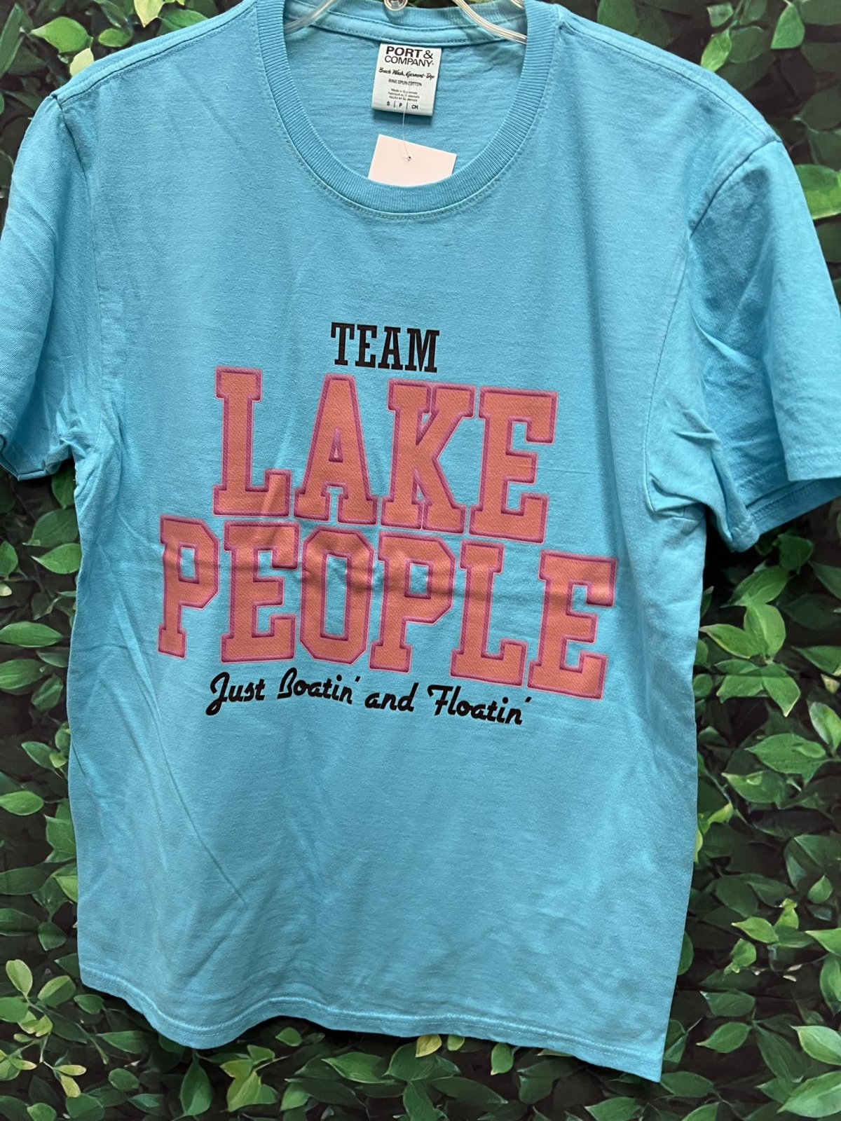 TEAM LAKE PEOPLE JUST BOATIN AND FLOATIN - TIDAL WAVE SHORT SLEEVE TEE