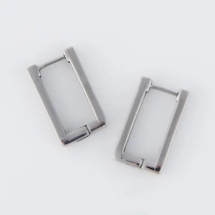 Rectangle Pin Catch Earrin5 Hoop Earrings Narelle Waterproof Jewelry