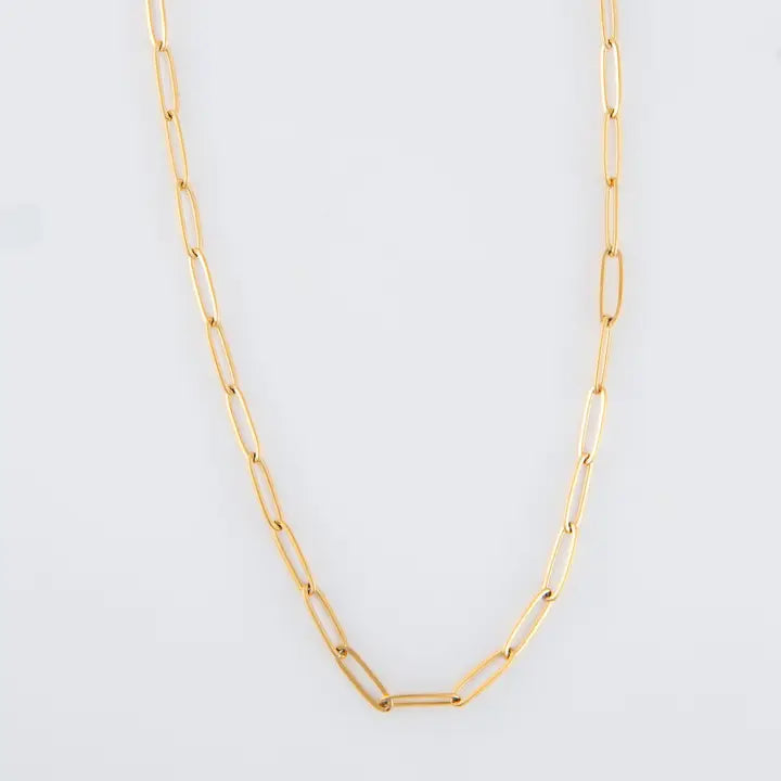 18" Paperclip Chain Necklace Narelle Waterproof Jewelry