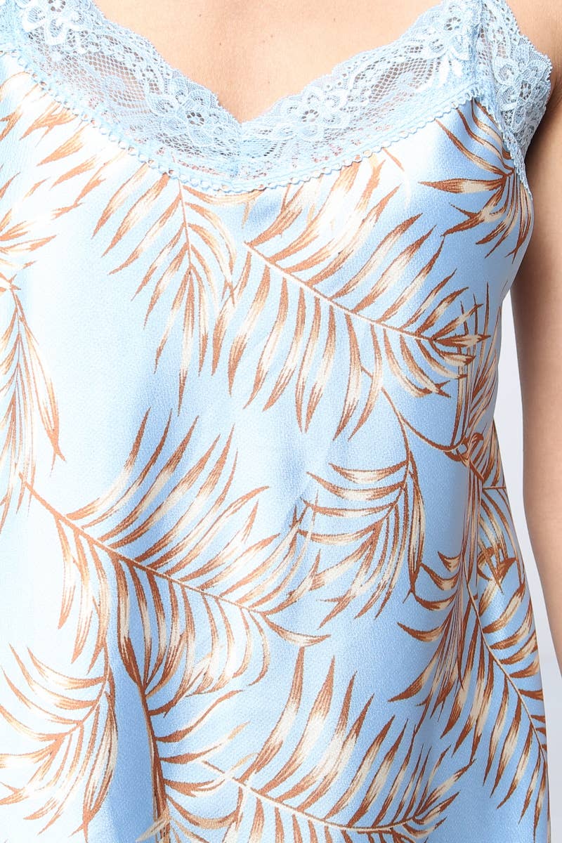 Feather Printed tank top with straps Made in Italy