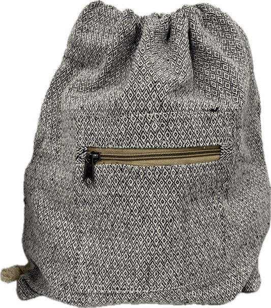 Drawstring natural tone cotton bag