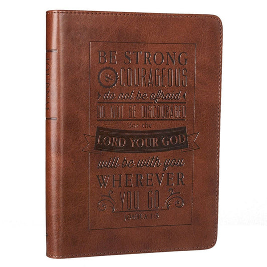 Journal Handy Brown Strong & Courageous Josh. 1:9