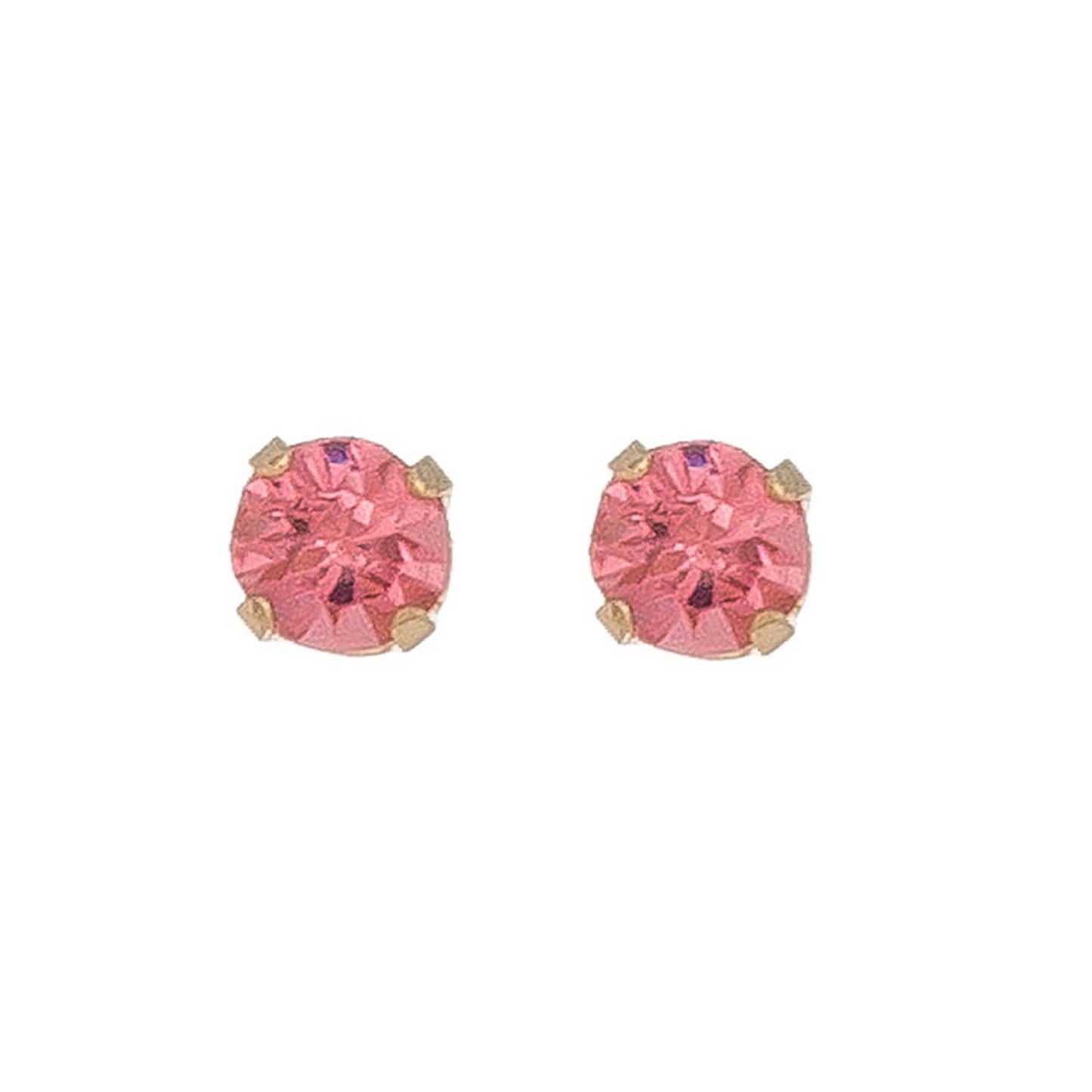 Solitaire Round Cut Birth Stone Ear Sense Stud Earrings