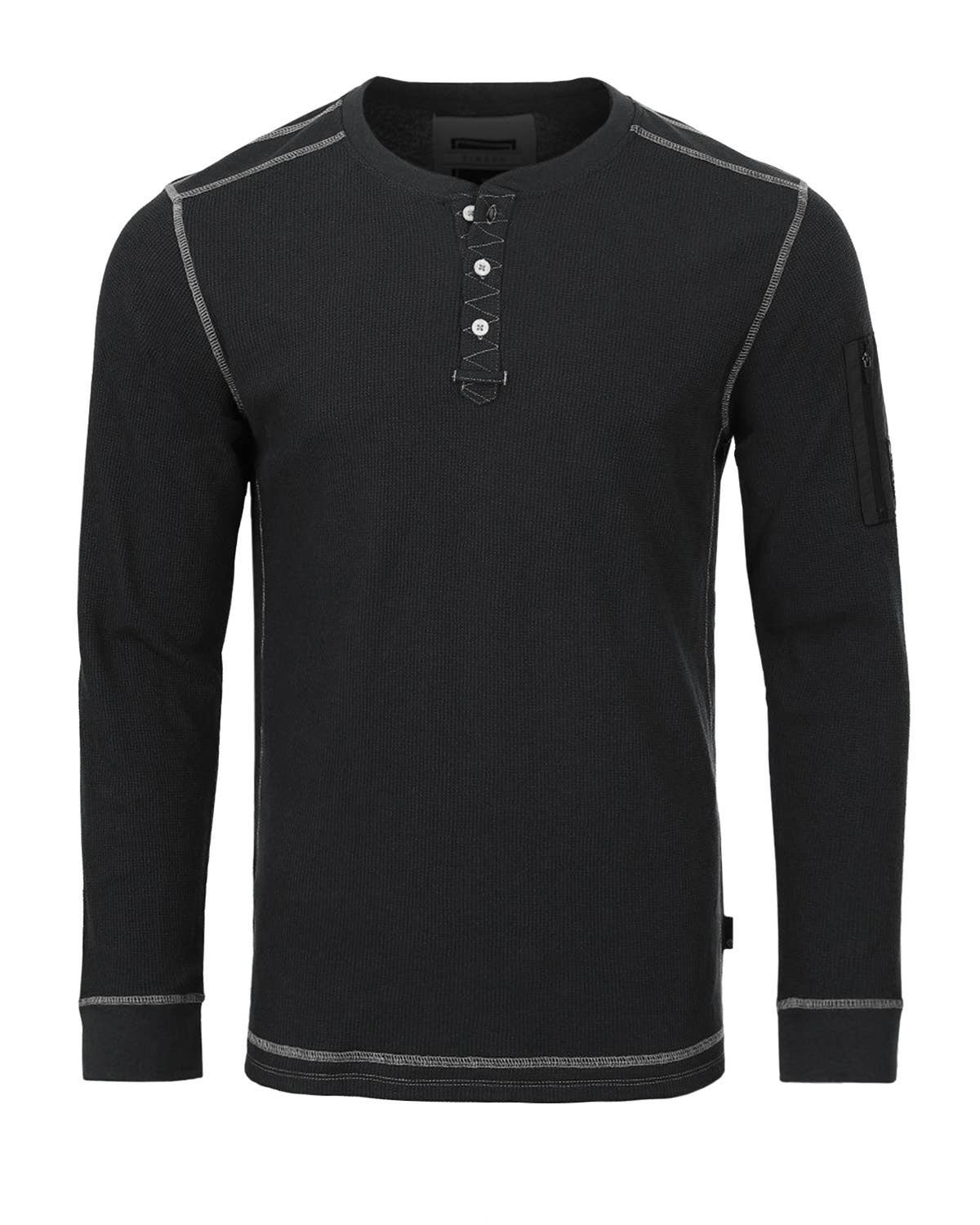 Men's Casual Basic Long Sleeve Thermal Athleisure Henley