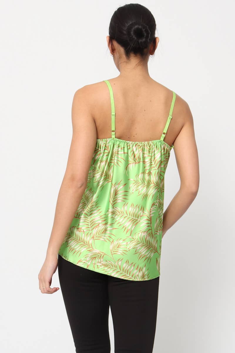 Feather Printed tank top with straps Made in Italy
