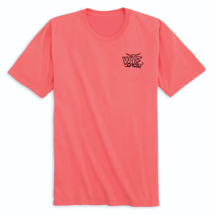 3 Fins to the Wind Coral S/S What The Fin Cotton Tee