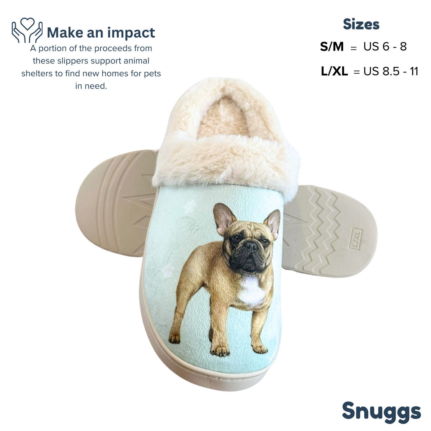 French Bulldog Snuggs Slipper - Comfy - Pet lovers