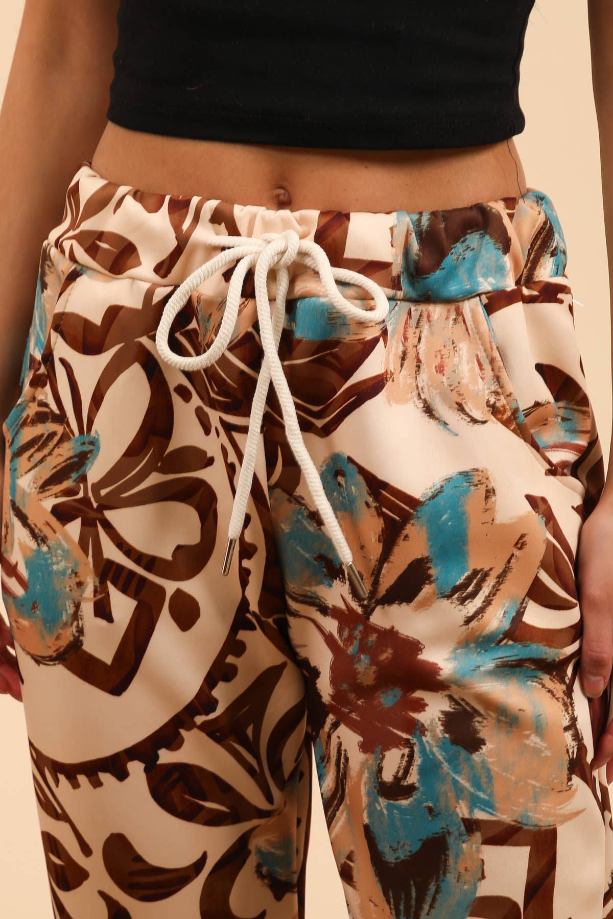 Floral Patterned pantajogg - Jog Pant Made in Italy