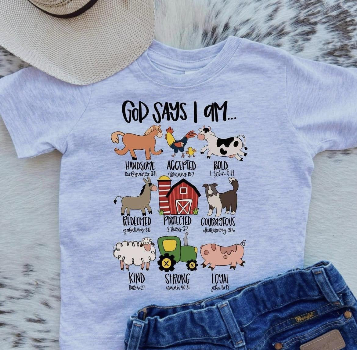 God Says I Am Boy Version Short Sleeve T-Shirt
