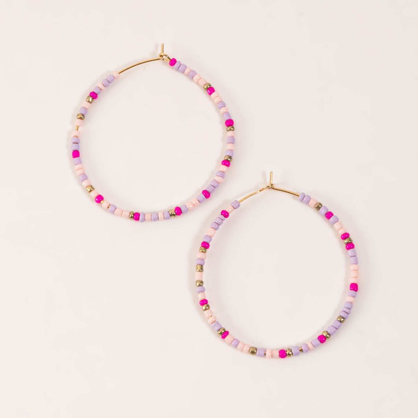Ashli Beaded Drop Hoop Earrings
