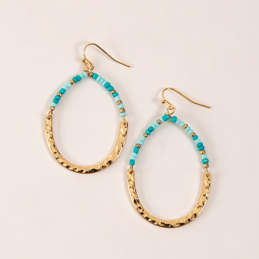 Bead Teardrop Gold Drop Earrings