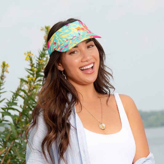Stella Floral Print Adjustable Sun Visor