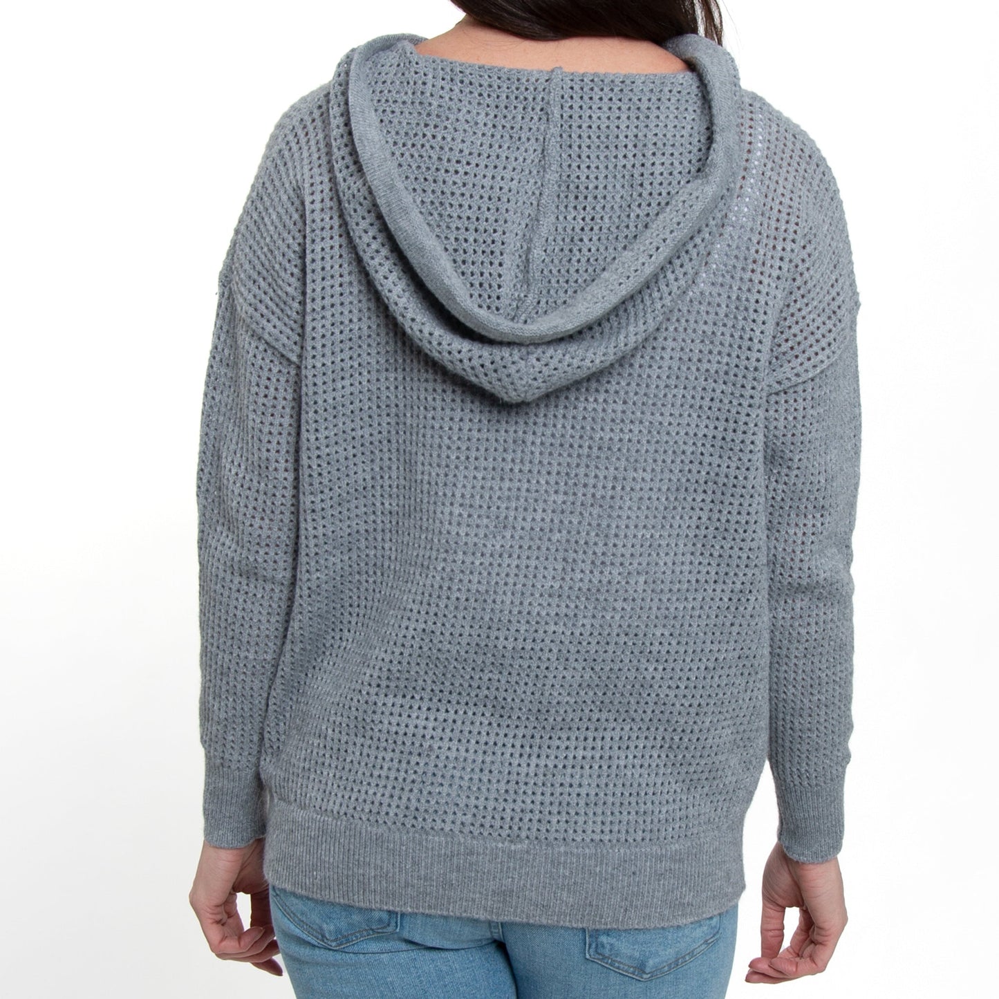 Talullah Crochet Long Sleeve Hooded Pullover Sweater