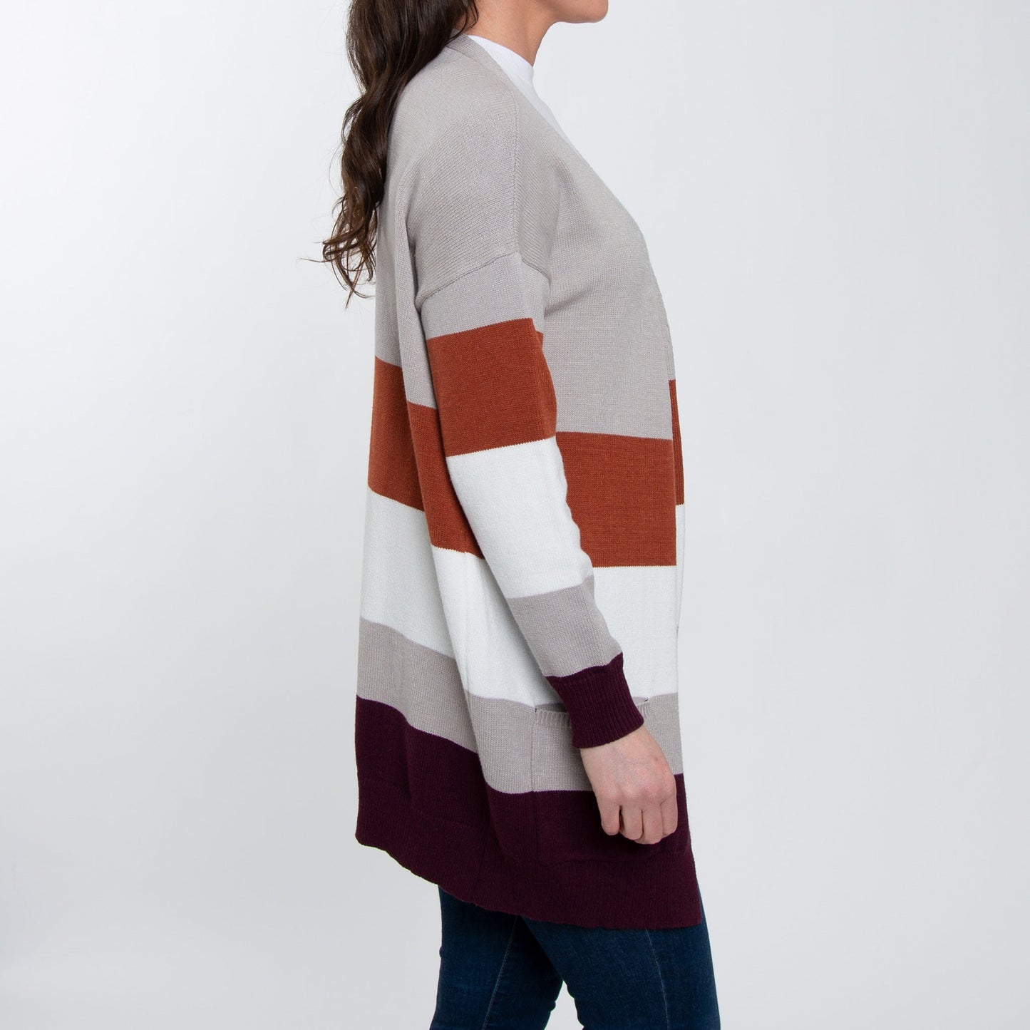 Jett Color Block Long Sleeve Patch Pocket Cardigan