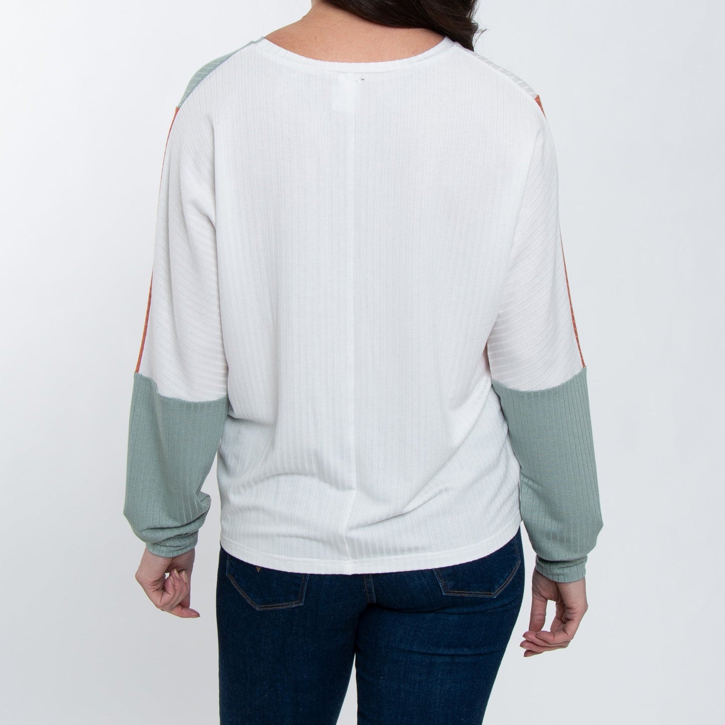 Keegan Long Sleeve V-Neck Color Block Sweater