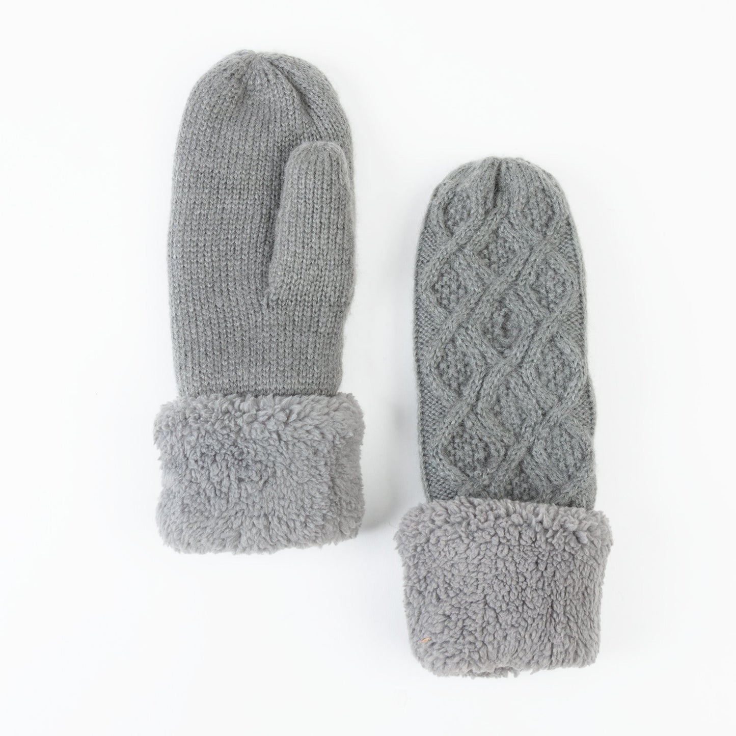 Brittin Knit Sherpa Cuff Mittens