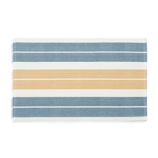 Blue & Tan Stripe Woven Dining Room Table Placemat