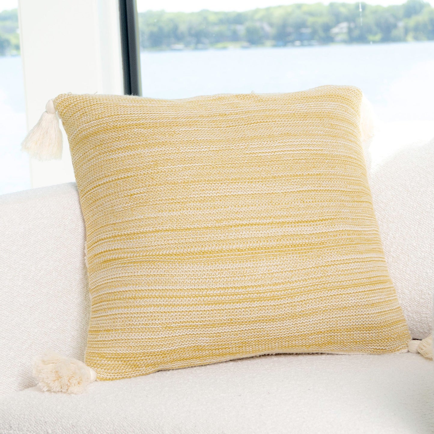 Necalli 18X18" Reversible Striped Cotton Throw Pillow