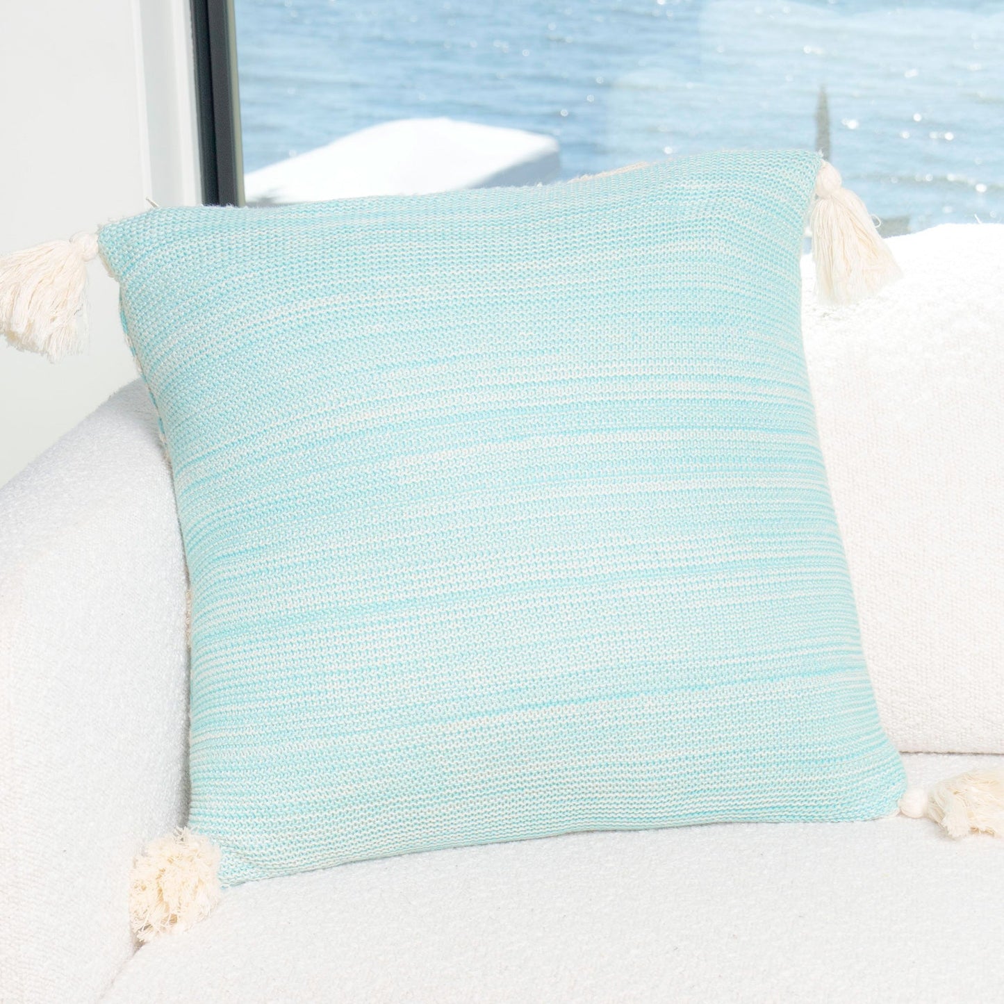 Necalli 18X18" Reversible Striped Cotton Throw Pillow