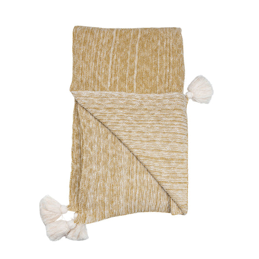 Necalli 50x60" Cotton Decorative Marled Knit Throw Blanket