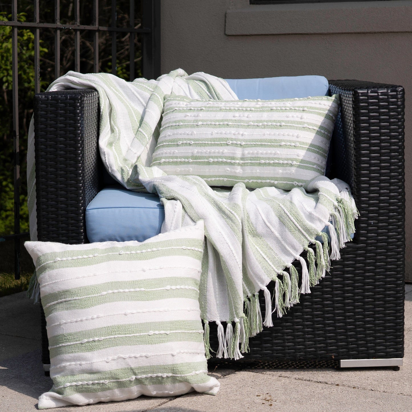 Romy 12X22" Handwoven Striped Indoor/Outdoor Throw Pillow