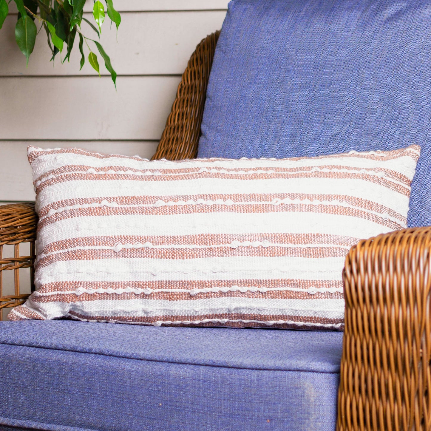 Romy 12X22" Handwoven Striped Indoor/Outdoor Throw Pillow