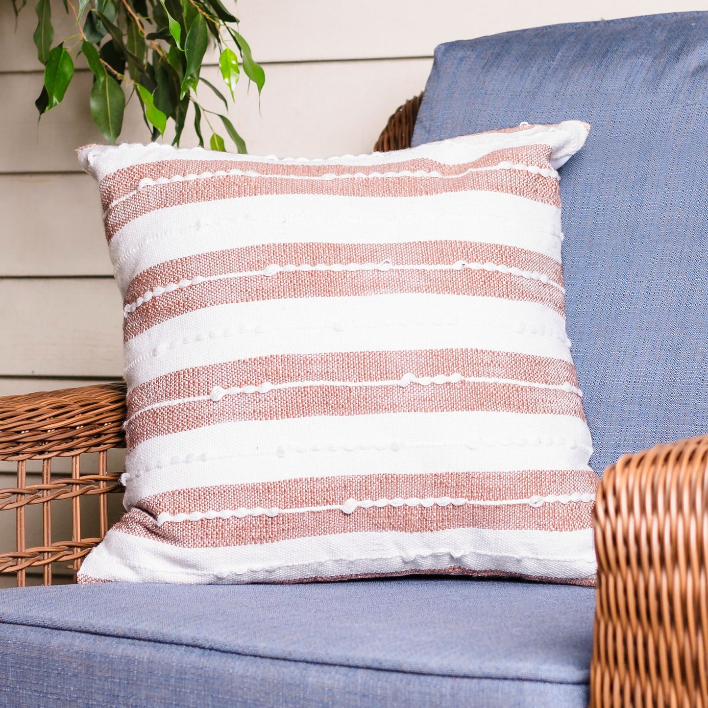 Romy 18X18" Handwoven Striped Indoor/Outdoor Throw Pillow
