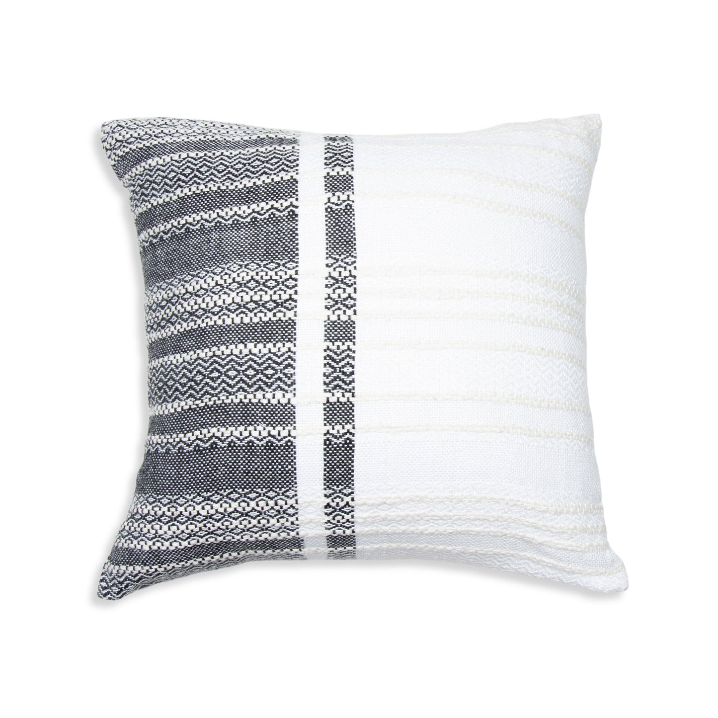 Genevieve 18X18" Handwoven Striped In/Outdoor Throw Pillow