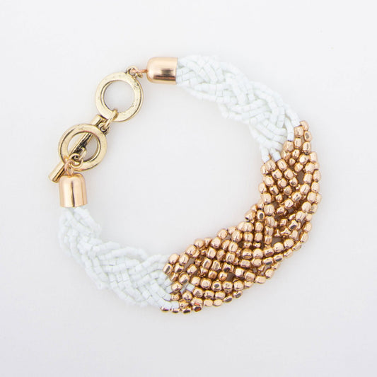 Camila Braided Seed Bead Toggle Bracelet