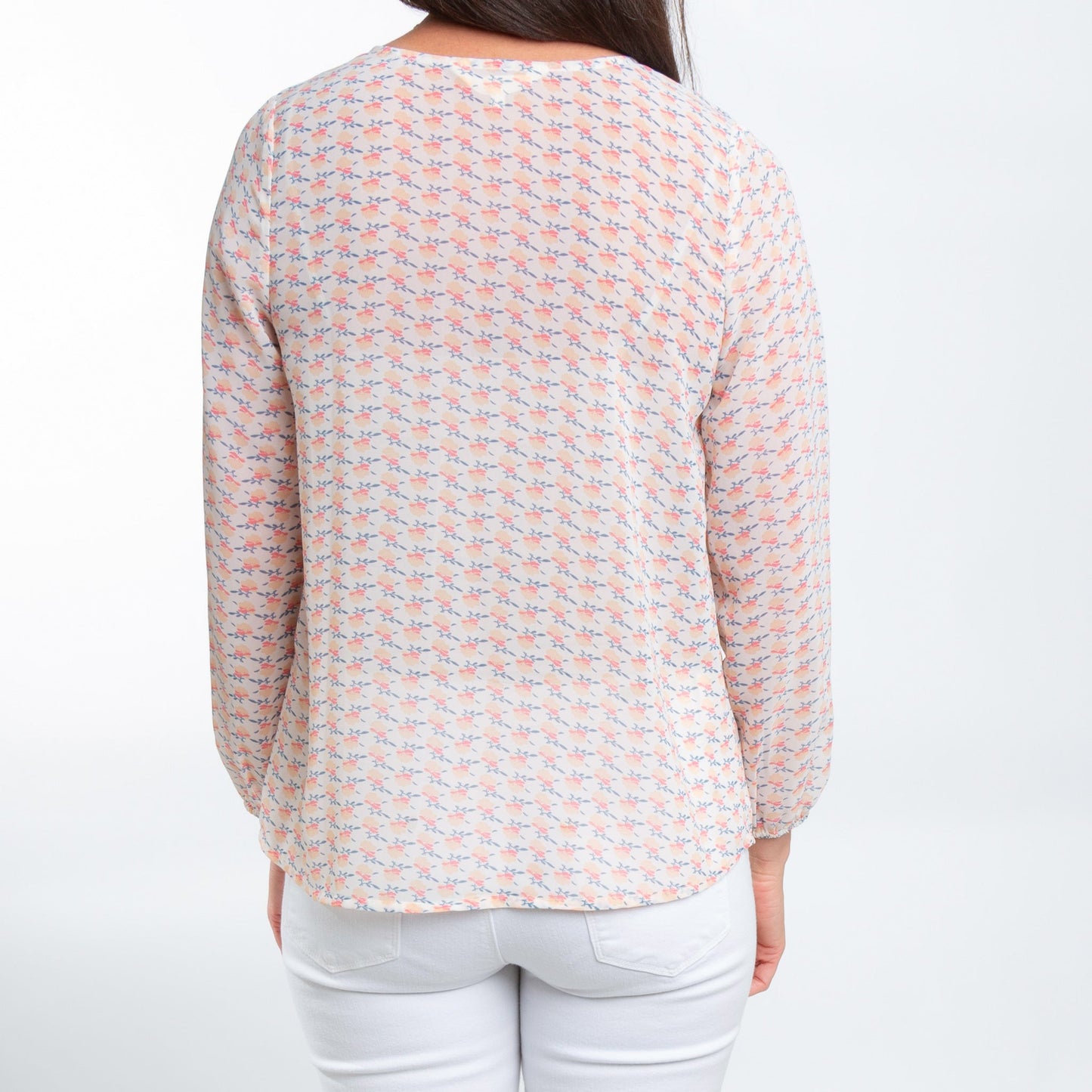 Jonna Long Sleeve Button Up Pintuck Blouse