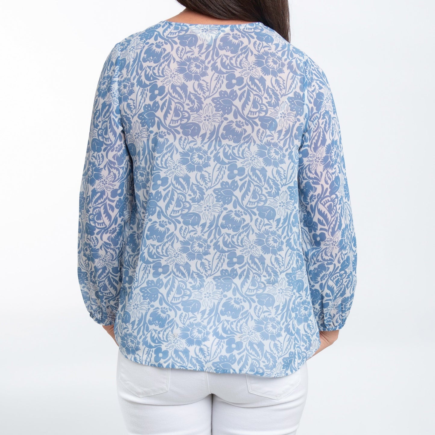 Jonna Long Sleeve Button Up Pintuck Blouse