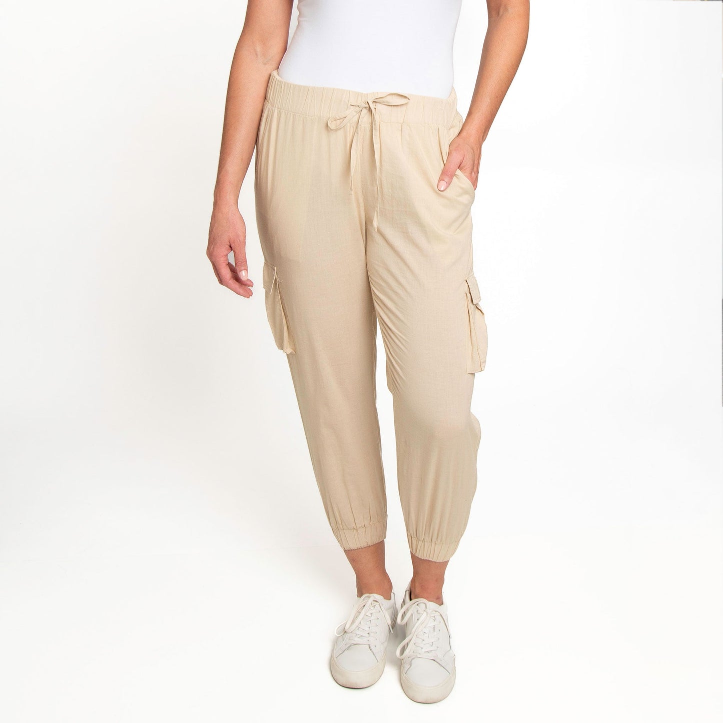 Kienna Adjustable Cotton Cargo Jogger Pant