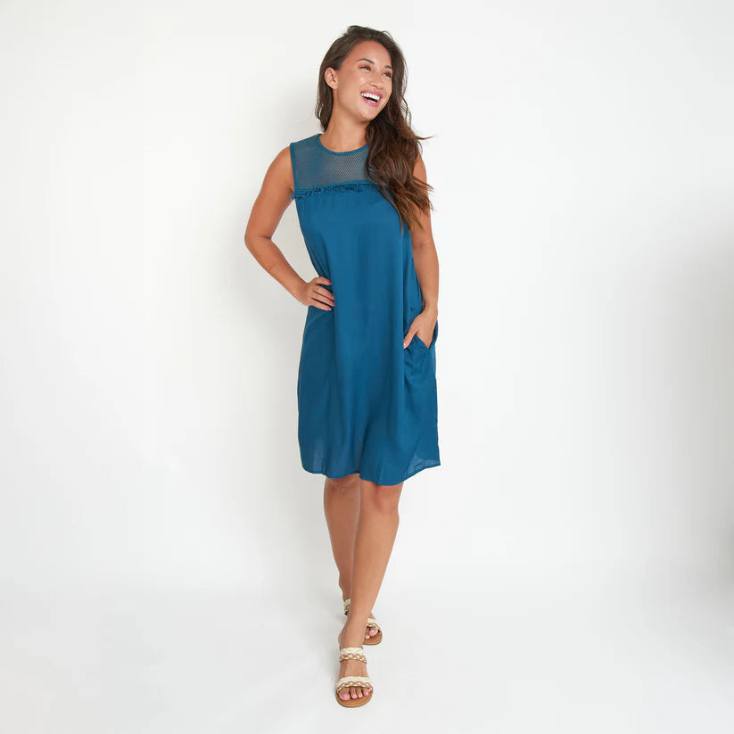Tahlee Tank Dress Cover Up in Tidal Teal by Elsie & Zoey