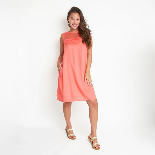 Tahlee Tank Dress Cover Up in Coral by Elsie & Zoey