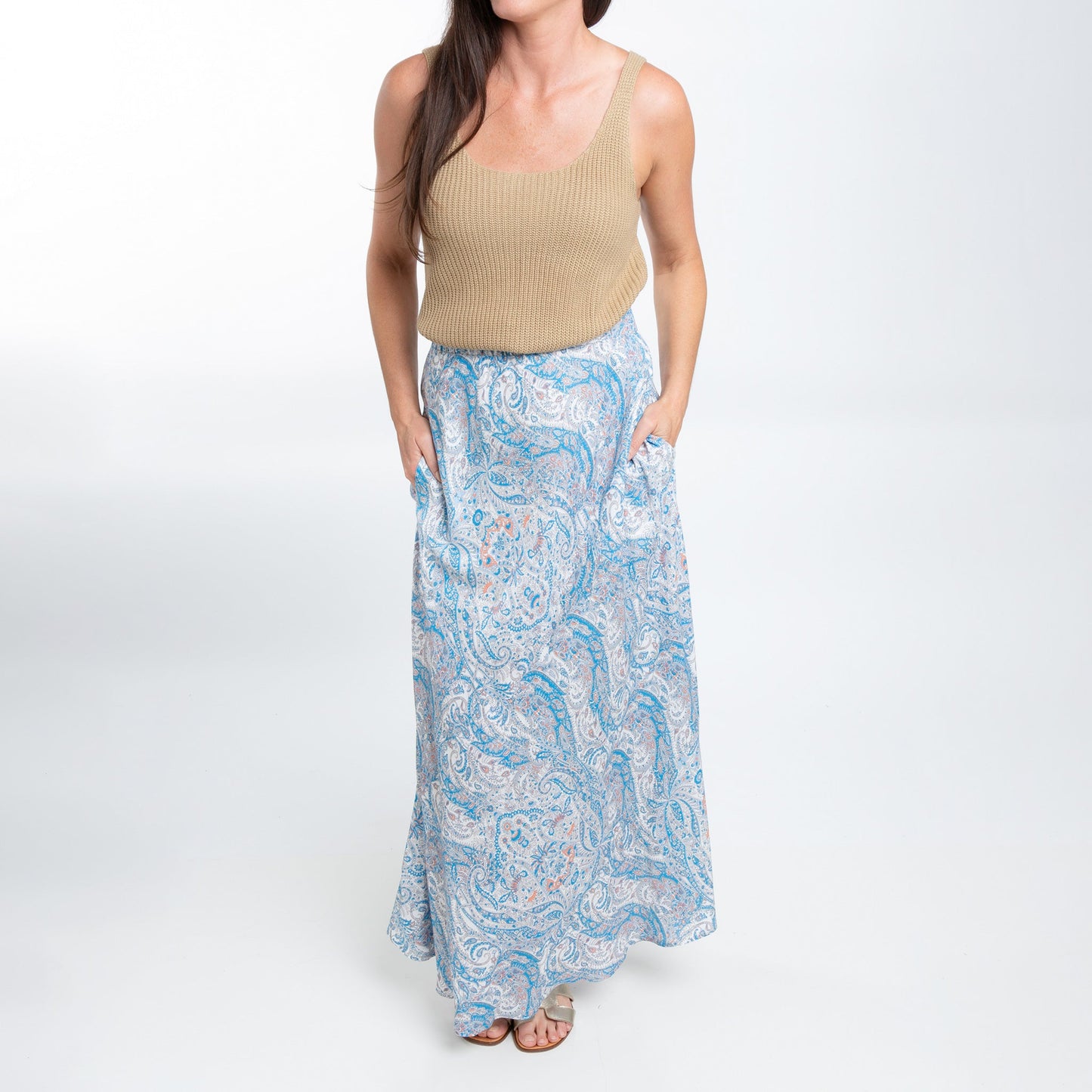 Halle Patterned Maxi Skirt with Pockets