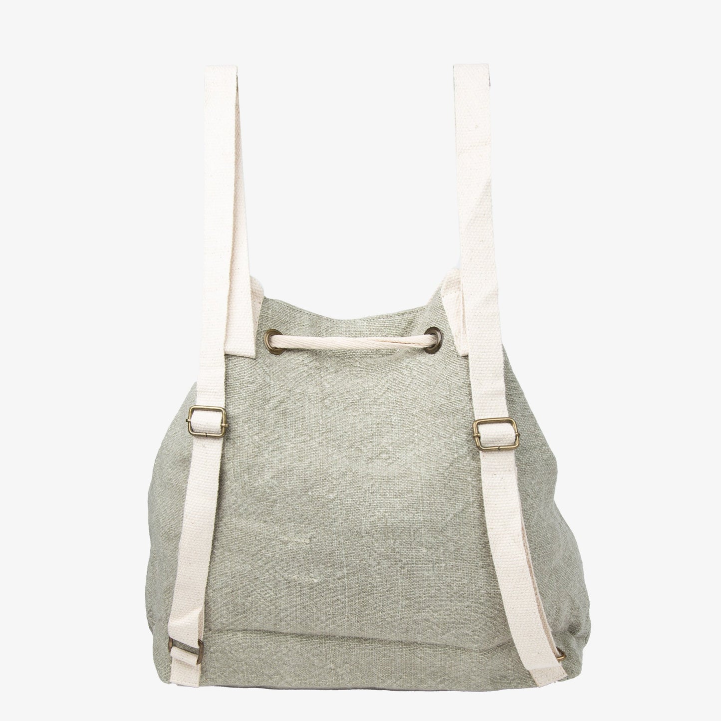 Cailey Jute Adjustable Drawstring Closure Backpack Purse