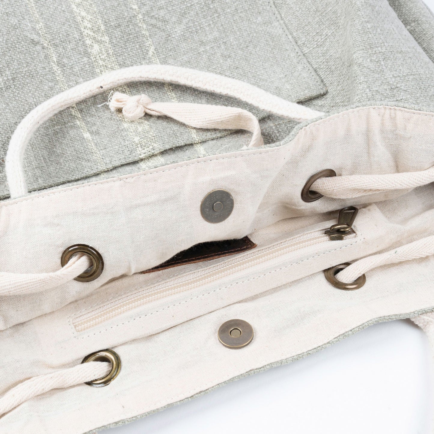 Cailey Jute Adjustable Drawstring Closure Backpack Purse