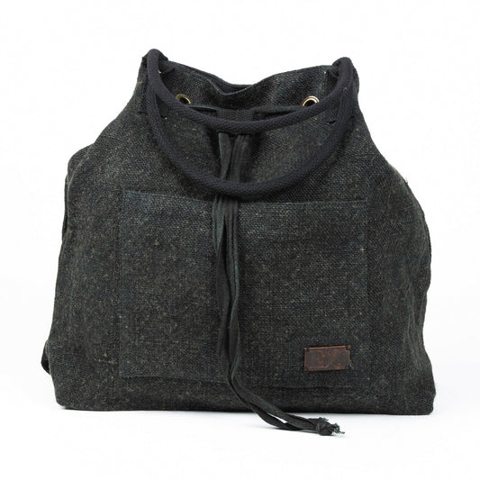 Cailey Jute Adjustable Drawstring Closure Backpack Purse