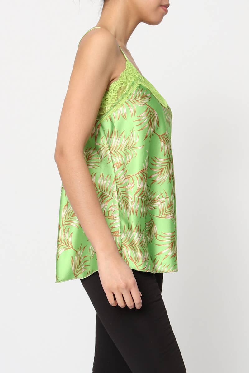Feather Printed tank top with straps Made in Italy